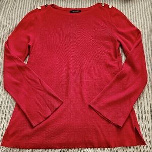 NWOT Ann Taylor Shoulder Button Boatneck Sweater in Red